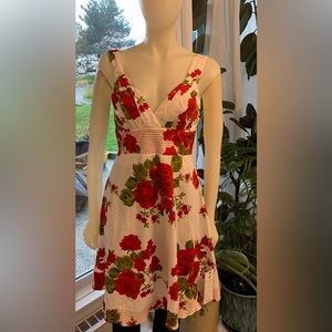 🆕B. Darlin Red and White Floral Dress Size US 13/14